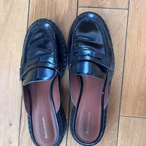 Reformation Black Loafers. Great condition.